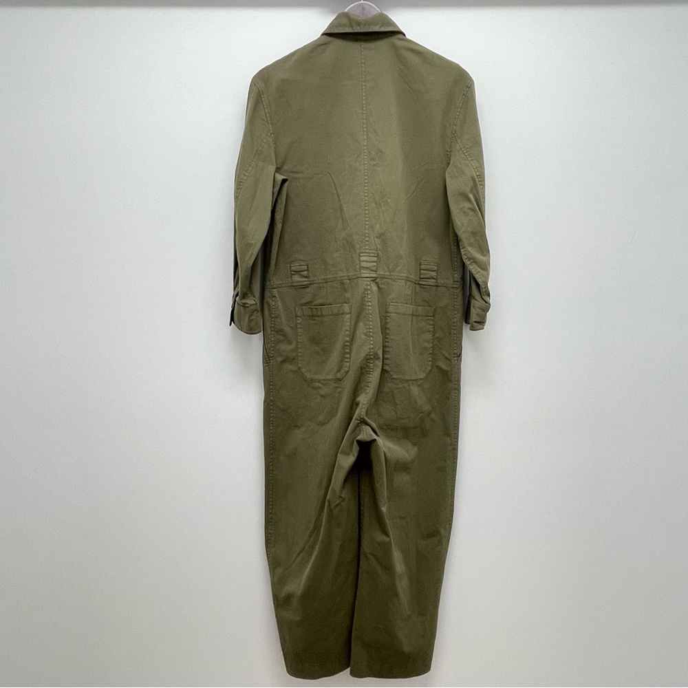 Thakoon Long Sleeve Button Front Olive Green Utility Jumpsuit - Picture 10 of 16